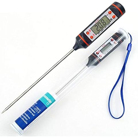 Digital Cooking Thermometer, 5.8 inches Long Stainless Probe Kitchen Food Meat Thermometers with Instant Read Best for Food, Meat, BBQ, Milk, and Water Cover