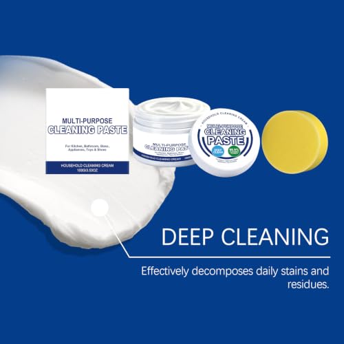 Multi-purpose Cleaning Paste, Multi Purpose Cleaner Removes Grease, Grime & Stains, Household Cleaning Cream for Kitchen, Bathroom, Tiles, Glass, Stainless Steel, Oven, Sink and Shoes,1 - Image 4