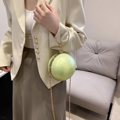 Handbag Spherical Small Round Bag Women's Shoulder Laser Shining Fashion Dinner Handheld Chain Clip Women's Bags2