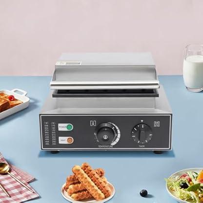 1500W Watt Profi Edelstahl Waffeleisen,Hot Dog Maschine Stiel Waffeleisen Blase Waffelbackmaschine Waffelmaschine Antihaft-Pfanne Ei Waffel Maker mit Timer 5 Stück Leicht zu reinigen – Bild 6