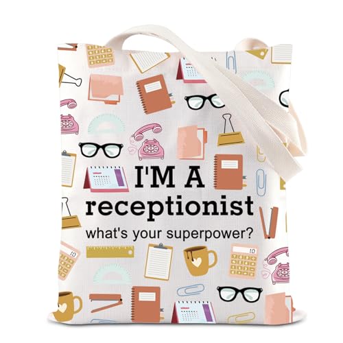 Bolso Tote para recepcionista con mensaje divertido miniatura 1
