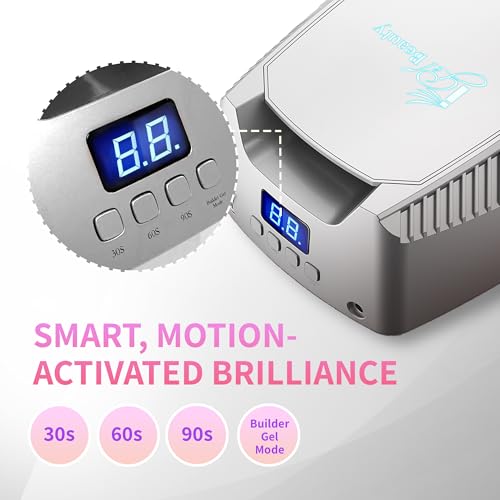 Image of iGel Beauty Hybrid PRO 2.0 UV /LED Nail Lamp - 48W Wireless Rechargeable Nail Dryer, Full Hand Curing, Smart Motion Sensor, Removable Tray, Cordless Gel Lamp for Manicure & Pedicure