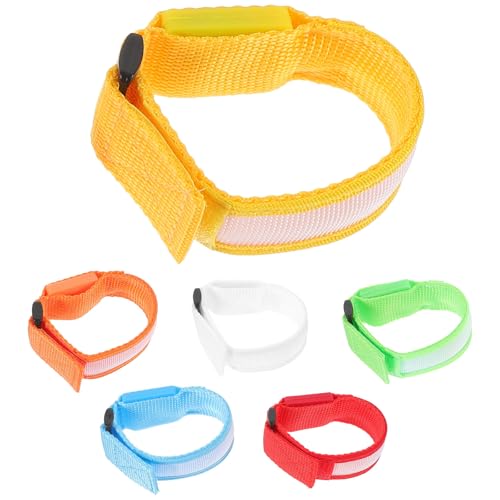 FIXOSHEE 6 Braccialetti LED Regolabili in Nylon Multicolore Braccialetti Luminosi per Feste e Corse Notturne Accessori Leggeri e Riutilizzabili per Eventi All’Aperto e Discoteche