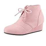 DREAM PAIRS Toddler Tomson-K Pink Girl's Low Wedge Heel Booties Shoes - 9 M US Toddler