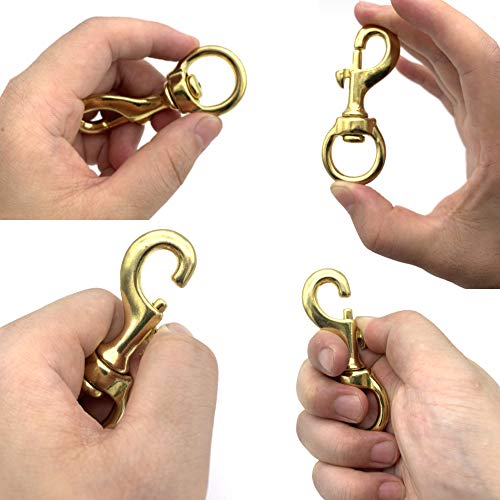 Pission Flag Clips 4 Pack Heavy Duty Brass Swivel Snaps Hook For Rope, Flag Pole Hardware To Attach With Rope, Dog Chain, Leather Craft #TOP3
