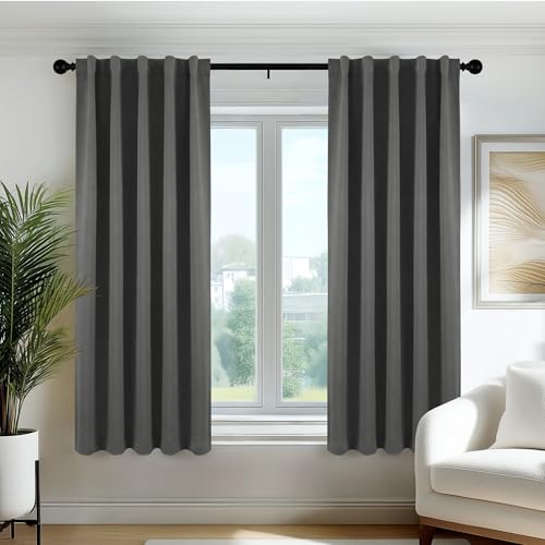 Deconovo Tende Oscuranti per Interni 70x150 cm, 2 Pezzi, Grigio