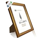 CABBEL Barock Bilderrahmen Gold 21x30 cm A4 AVI – Antik Vintage Fotorahmen mit Ornamenten, edler Rahmen für Dokumente, Poster & Fotos, stilvolle Wanddekoration in Wohnzimmer, Büro oder Galerie