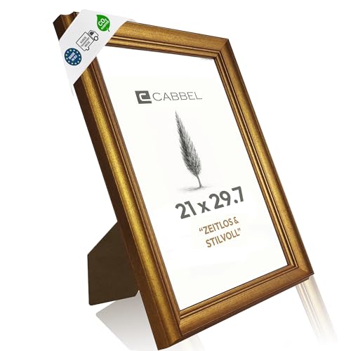 CABBEL Cornice Foto Barocca Oro A4 21x30 cm AVI – Cornice Vintage Antica con Decorazioni Ornamentali, Ideale per Documenti, Poster e Foto, Stile Elegante per Ufficio o Casa