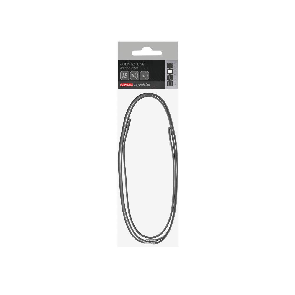 herlitz 50033843 Elastic Band Set for My.Book Flex A5 Anthracite 1 Set