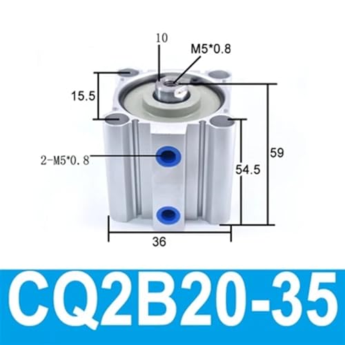 Actuador neumático compacto CQ2B20 para sistemas de control 3