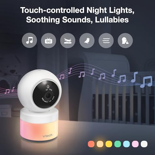 VTech Video Baby Monitor VM5263, 5" HD LCD, Pan-Tilt-Zoom, White - image 5