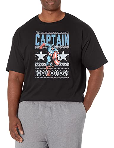 T-shirt Captain America grande taille noir 3XL Marvel pour homme