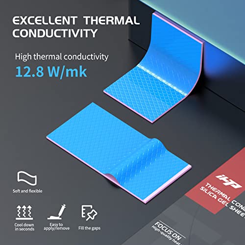 Ihtp Thermal Pad 12.8 W/Mk Non Conductive Heat Dissipation Silicone Pad For Pc Laptop Heatsink/Gpu/Cpu/Led Graphics Card, 120X20Mm, 0.5Mm, 1.0Mm,1.5Mm, 2.0Mm 4 Packs #TOP3