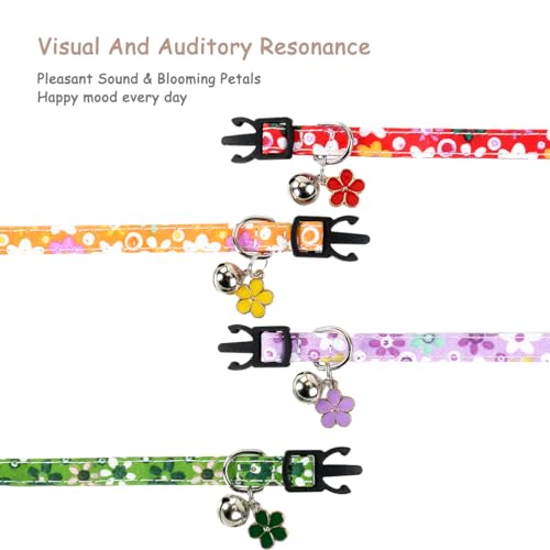image for SuperBuddy Cat Collars Breakaway with Bell - 4 Pack Cat Safety Collars