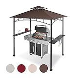 5x8ft Grill Gazebo Canopy for Patio, Outdoor BBQ Gazebo with Shelves & Extra 2 LED Light, Barbeque...