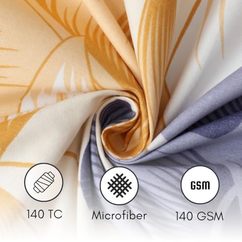 Image of Mafatlal Luxe Lilac 140 GSM Elegant Bedsheet with 2 Pillow Cover for Double Bed and Queen Size, 90x100 Inch - Brown & Gold, Premium Microfiber, Soft & Lightweight (144 TC)