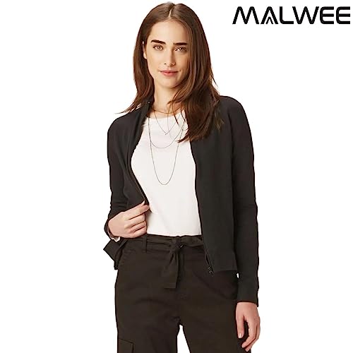 Jaqueta Moletom Stretch Feminina Malwee Ref. 26298 Cor:Preto;Tamanho:G