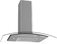 COIFA DE PAREDE 80CM VIDRO CURVO CLEAN FOGATTI KROMANOX 220V