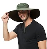 Super Wide Brim Sun Hat-UPF50+ Waterproof Bucket Hat for Fishing, Hiking, Camping