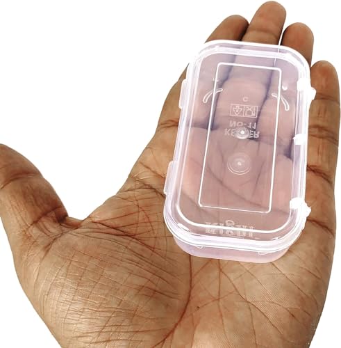 Image of R.P.S Traders Plastic Very Small Rectangular Storage Boxes (Clear, 8.75 x 3.75 x 2.5 Cm) - Set of 12, Rectangular