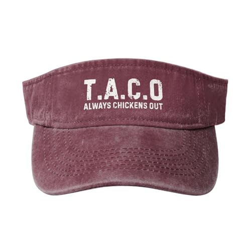 Taco Tennis Hats for Men Always Chickens Out Workout Caps Red