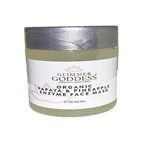 GLIMMER GODDESS Organic Face Mask to Hydrate and Exfoliate - Vegan Papaya and Pineapple Enzyme Mask, 2 oz Cover