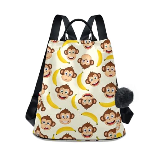 Sac à dos femme imprimé mode jaune avec poches latérales et antivol