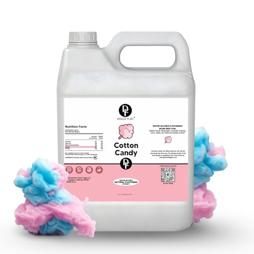 Image of Dolce Flav Cotton Candy Extract - 32 Ounce Water-Soluble Kosher, Sugar-Free, Concentrated Carnival-Style Flavoring for Baking, Frostings & Drinks