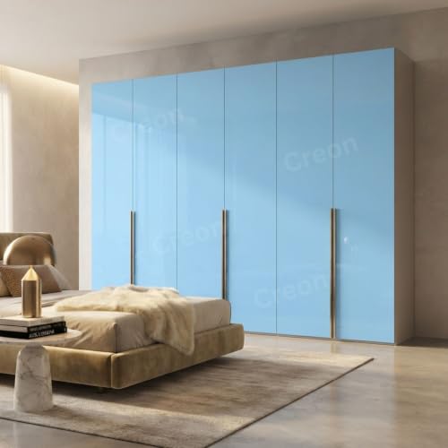 Image of Sky Blue Glossy Peel and Stick Wallpaper Self-Adhesive for Countertops, Kitchen, Cabinets, Waterproof, Removable, Easy to Apply, Decorative Vinyl (12 x 150 inch, Sky Blue Glossy)