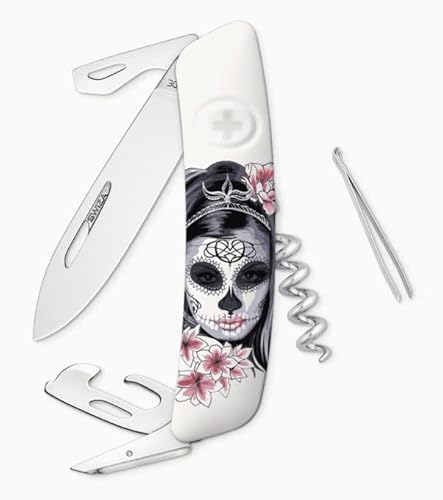 Swiza Couteau suisse édition spéciale D03 pour femme, 11 fonctions, blanc Swiza