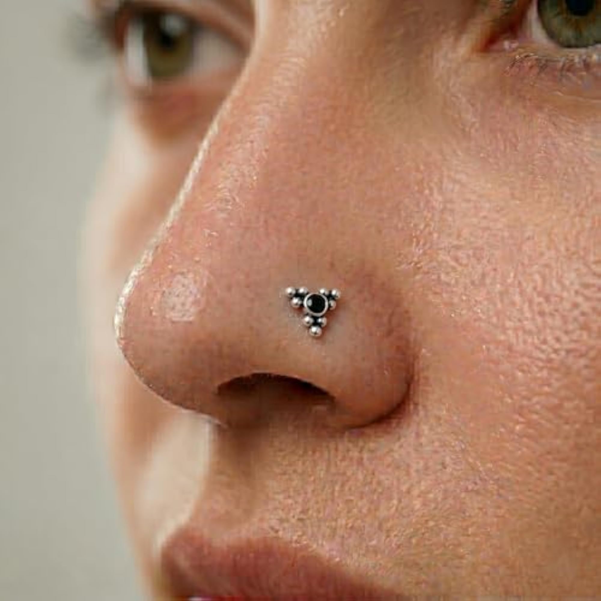 Women's S925 Sterling Silver Oxidized Handcrafted Nose Pin