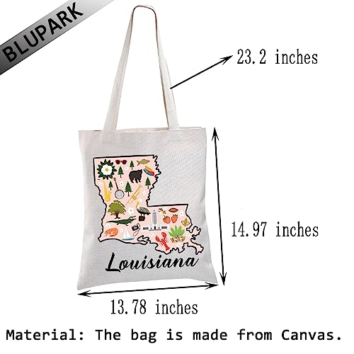 Bolso tipo tote con mapa de Louisiana miniatura 4