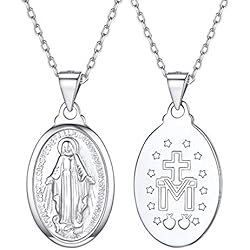 Medalla Virgen Del Pilar Tous Silvora Medalla Plata Cruz Virgen Milagrosa Guadalupe y Cadena Plata de Ley 925 Virgen del Pilar Medalla de Plata para Hombre Mujer