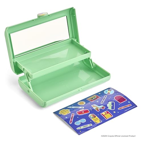 Caboodles Take It Tote, Crayola Limited Edition Retired Colors, Magic Mint, Makeup Travel Case with Large Built-In Mirror, AutoOpen Tray, Snap-Tight Lid, Ideal for Quick Touch Ups On The Go4