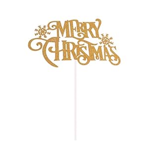 Toddmomy 12 Stuks Merry Christmas Cake Toppers Gouden Glitter Merry Christmas Cupcake Picks Voor Kerst Nieuwjaarsfeest