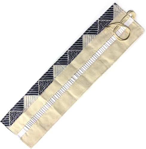 Image of Canvas Pencil Wrap Case, 72 Holes Colored Pencil Roll Holder Storage Pouch for Office (72 Holes, Blue-White)