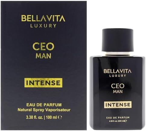 Bellavita Luxury CEO MAN INTENSE Eau de Parfum | 100 ml (3.4 fl.oz.) | Perfume for Men | Aromatic, Lavender, Carnation, and Musk Notes | Long Lasting Men's Fragrance
