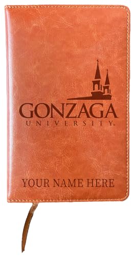 R and R Imports Gonzaga Bulldogs Customizable Engraved 8" x 5" Leather Journal Officially Licensed Collegiate Product Single