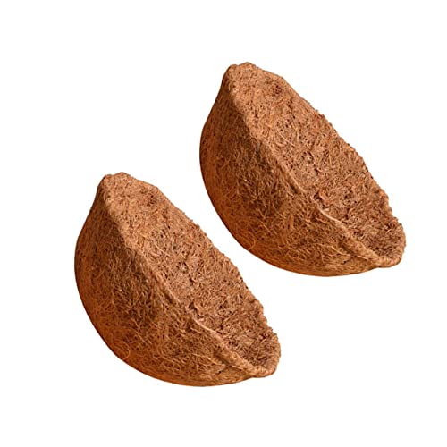 Yardwe 1 Set 2Pcs Coconut Palm Flower Pot Hanging Planter Box Naturales Hanging Flower Basket Fiber Basket Liner Replacement Liners Plant Basket Liner Plant Hanging Basket Liner #TOP25