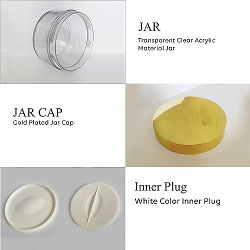 Image of Zenvista ACRYLIC TRANSPARENT SHAN JAR WITH GOLD LID | 200GM