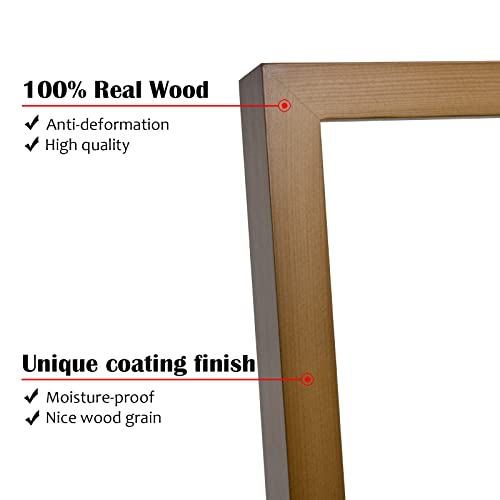KINLINK 12x16 Picture Frame Brown, Solid Wood Frames with Acrylic Plexiglass for Pictures 11x14/9x12 with Mat or 12x16 without Mat,Wall Display Photo Frame, Set of 4 by KINLINK - Image 2