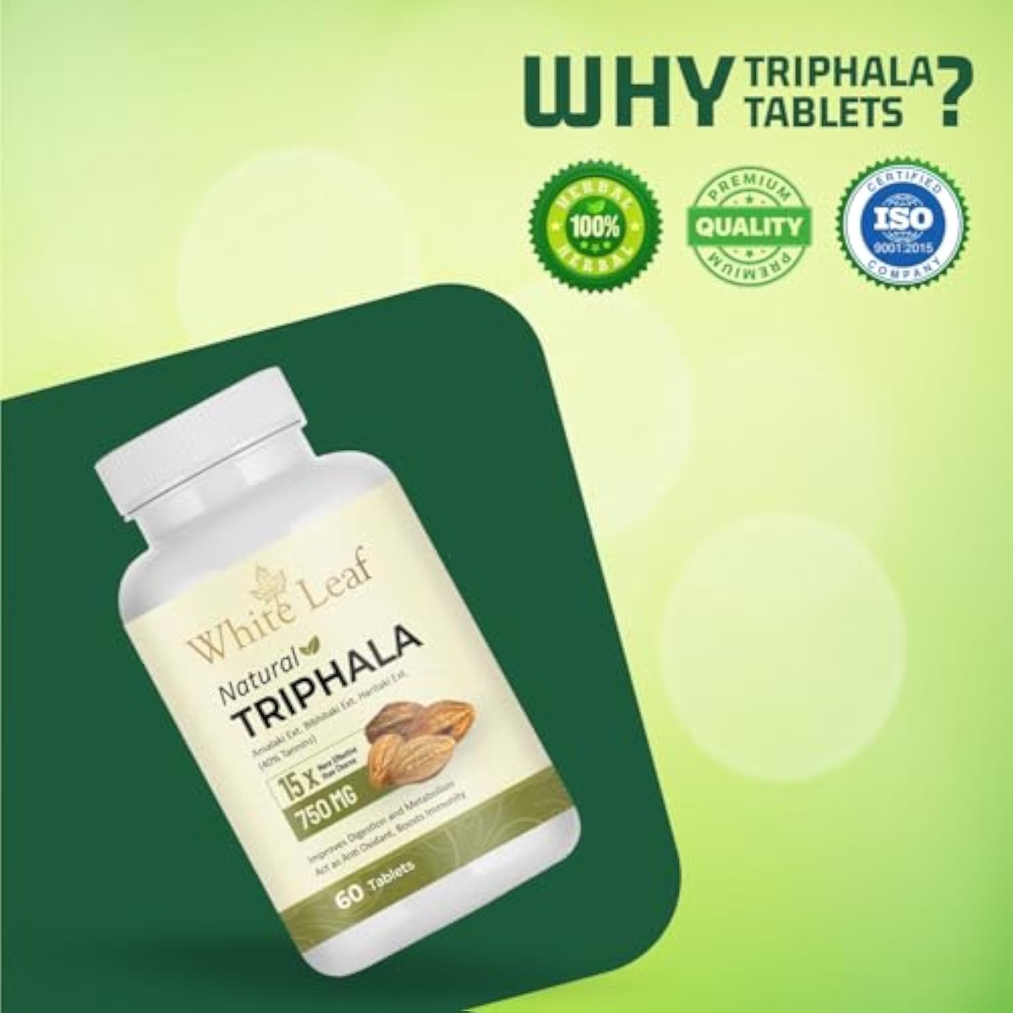 Triphala Tablets, 750mg, 60 Tablets