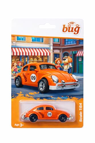 Image of 1:64 Scale Classic Beetle Diecast Cars | Metal Toy Car with Free Rolling Wheels | Mini Collectible Alloy Diecast Model Mini Racing Car Toy for Kids Age (Beetle Car 1:64 Scale - Multicolour)