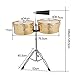 Ktaxon Timbales Instrument 13 Inch & 14 Inch Timbales Drum Set, Timbales kit with Outstanding Tone, Classic Finish, Strong Durability and Full Equipment (Gold)