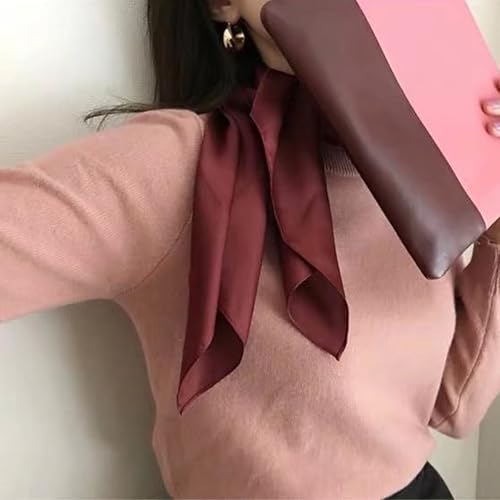 Elegant Silk Like Square Scarf Soft Neck Scarf Handkerchief For Formal Outfit Fashionable Women and Professional Use, Color . 7, 70, Color . 7, 703