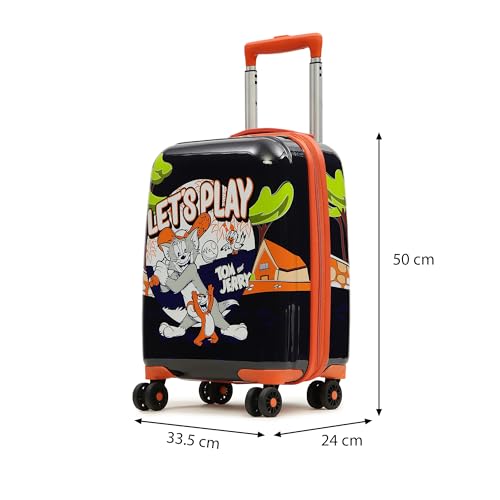 Image of YAYAVAR Superman Kids Trolley Suitcase - 45L | Hard-Sided Printed Cabin Luggage with 8 Wheels, Number Lock, Scratch Resistant, Lightweight Travel Bag (50cm)