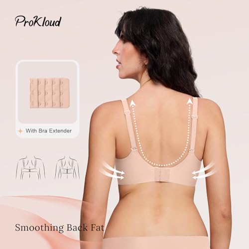 Image of ProKloud WirelessTriangle Bralettes for Women Plunge Unlined Unpadded Bras | No Underwire Comfortable Everyday Tshirt Bra,Hook and Eye Closure