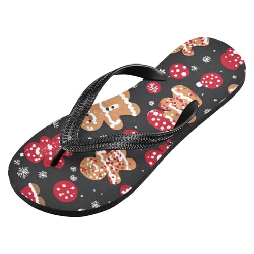 Mens Flip Flops Christmas Gingerbread MenSandal Flip Flops for Women Summer Beach Slipper 214B8145