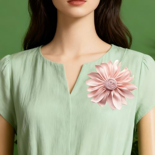 Image of Dainty Satin Fabric Flower Brooches Pin Burnt Edge Black Daisy Brooch Pin Elegant Lapel Pins Christmas Brooches Pin Dress Skirt Scarf Hat Pins Accessories Wedding Party Gift 4IN