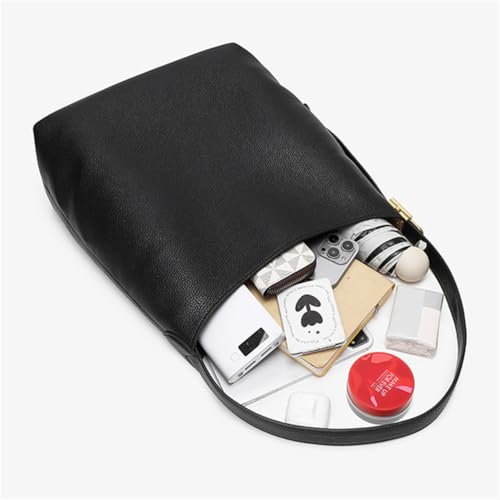 Women's PU Leather Tote Bag Fashionable Bucket Large Capacity Casual Shoulder Handbags4